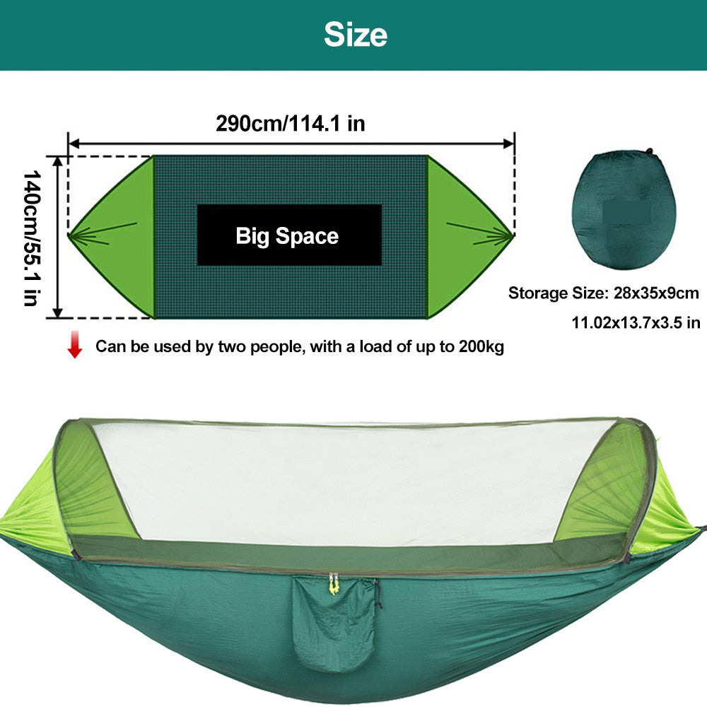 Quick-Open Automatic Hammock with Mosquito Net