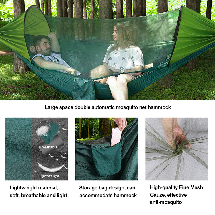 Quick-Open Automatic Hammock with Mosquito Net